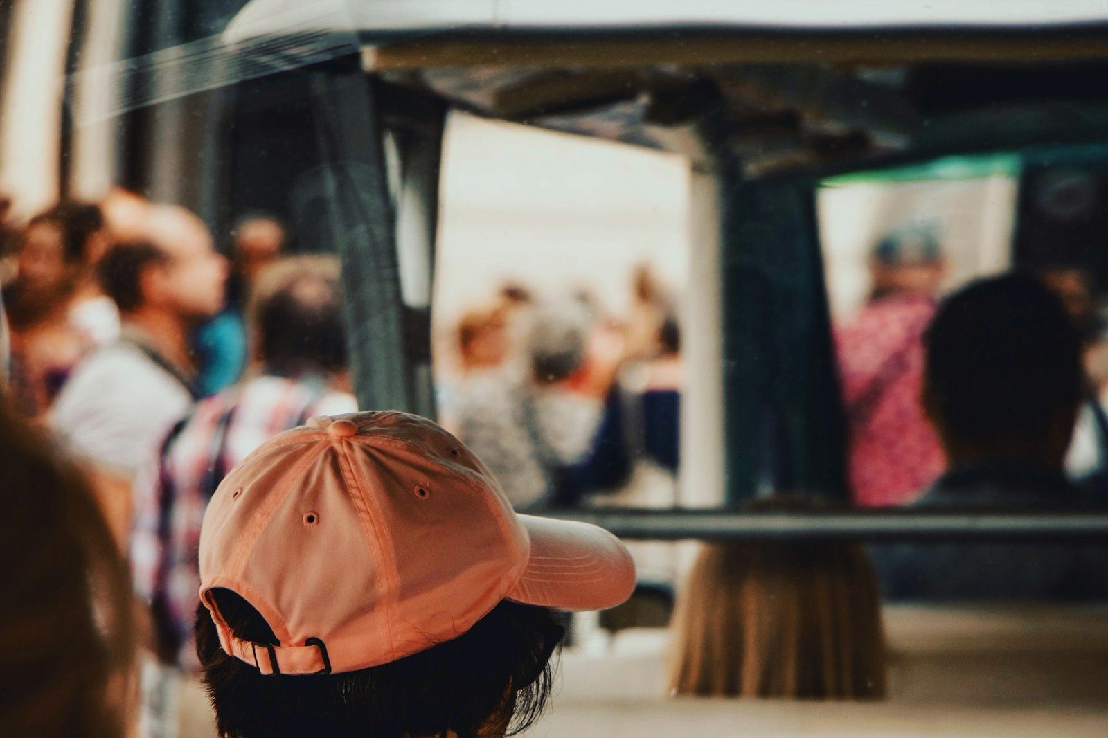 Guests seated on a tour bus before departure